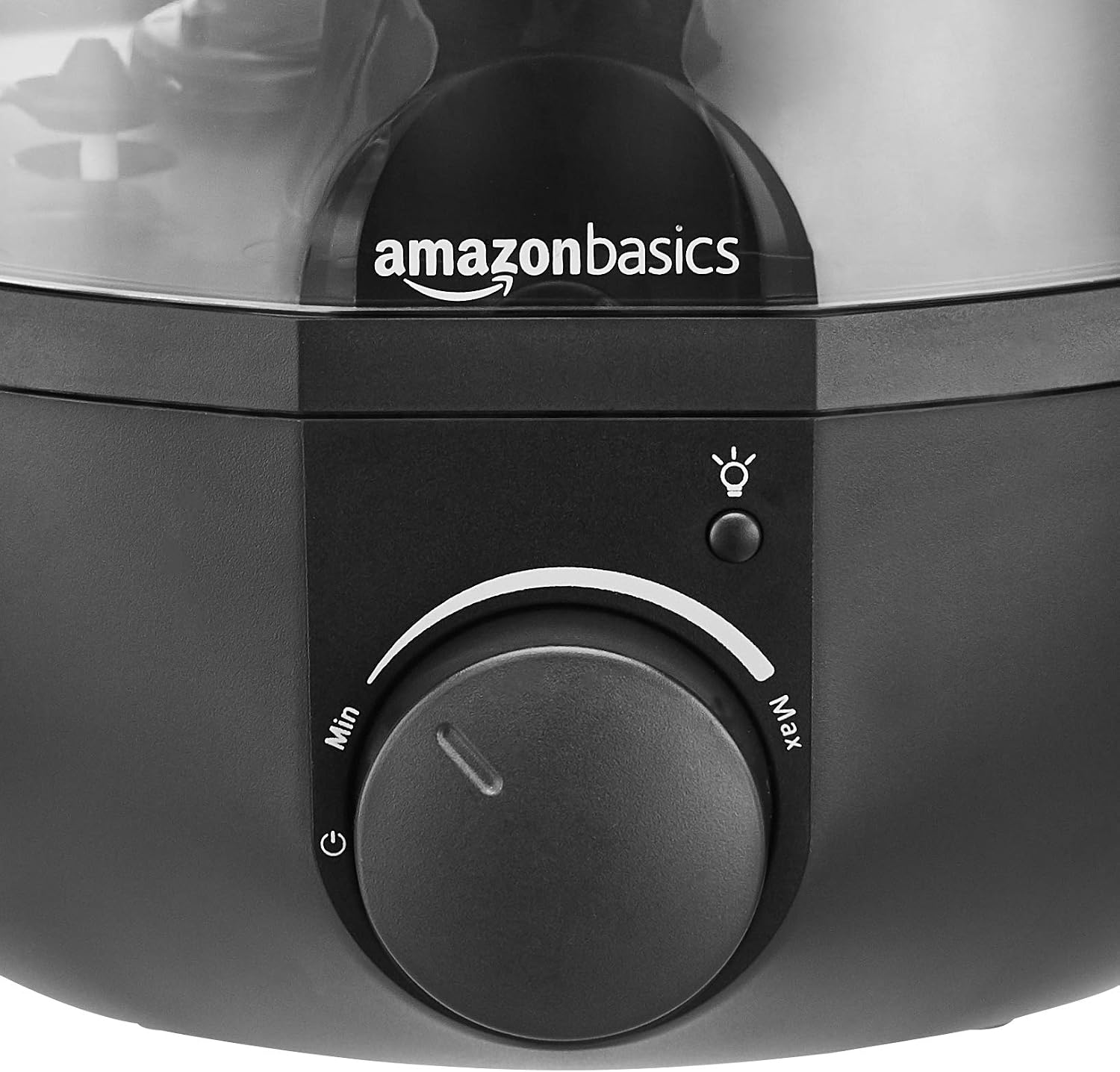 Amazon Basics Ultrasonic Cool Mist Humidifier with Essential Oil Diffuser and Nightlight, Knob Control - 1.5 Liter, Black