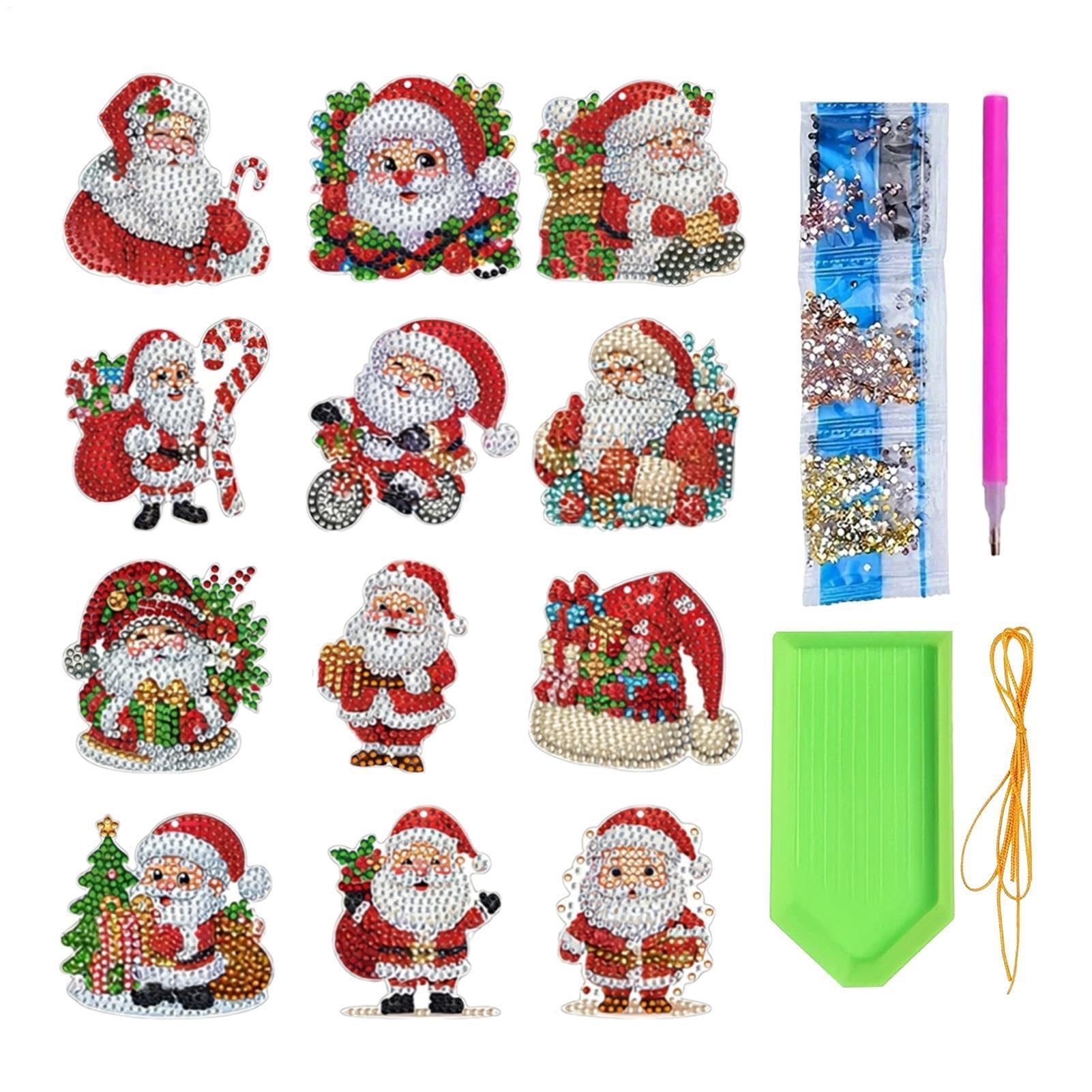 Yhsioaklo Kit de décoration de Père Noël – 12 pièces DIY | Artisanat en