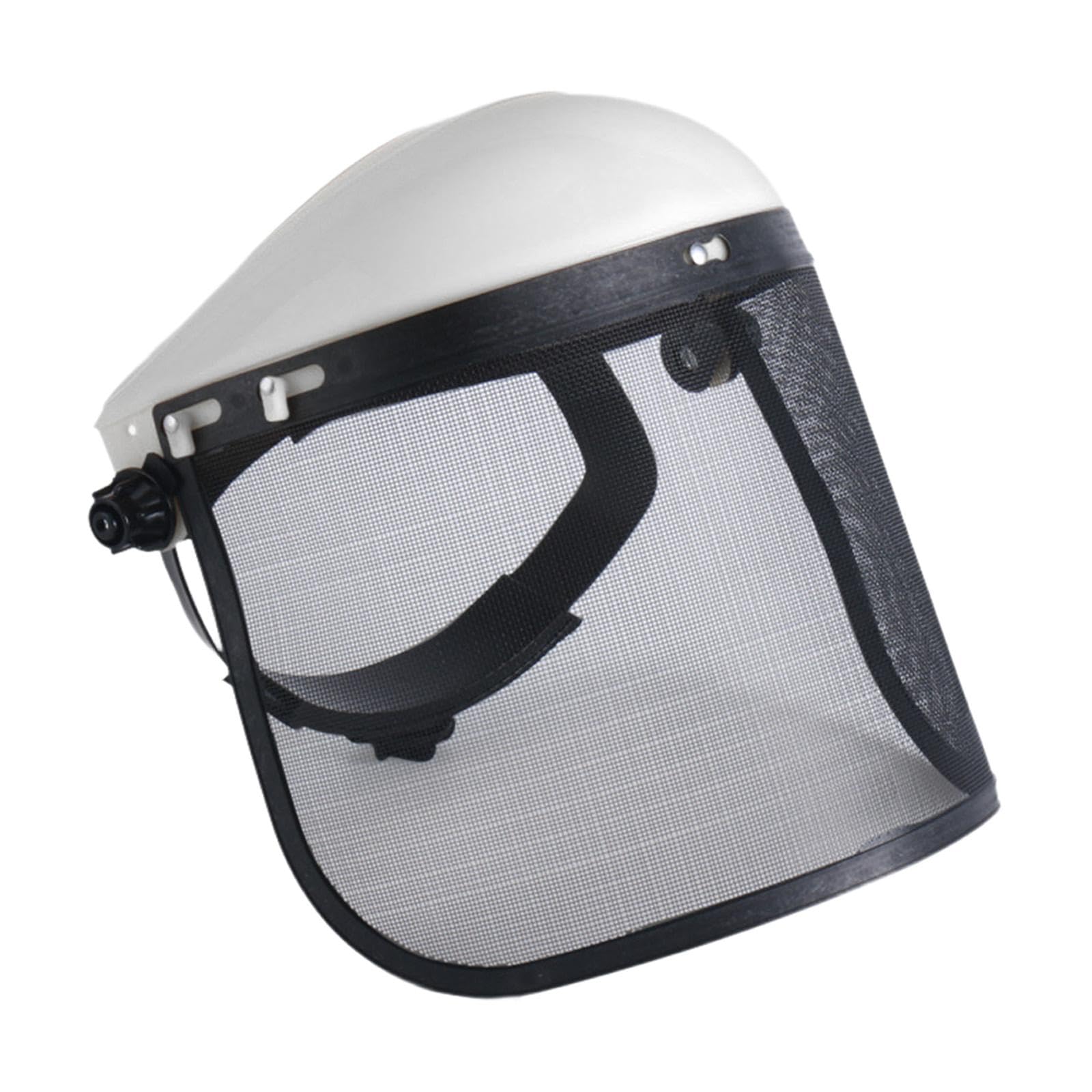 harayaa Forestry Face Shield Guards Professional with Metal Mesh Visor Good Ventilation Multipurpose Adjustable for Logging Electric Cutting, White