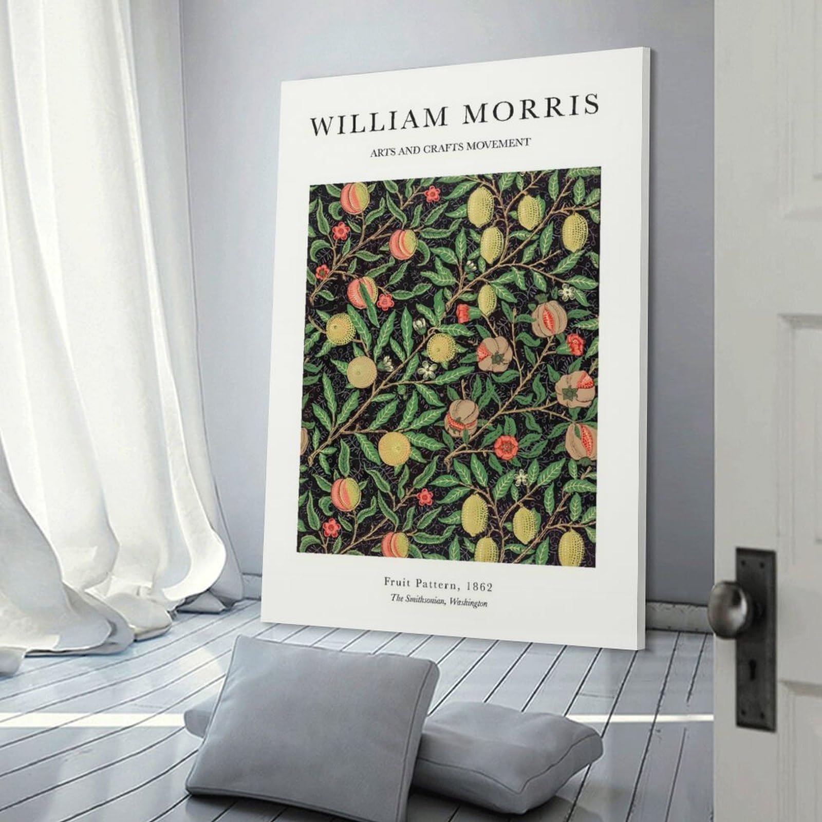 Junmoney Wall Art Print William Morris Lemon, 24x36inch(60x90cm), for Hallway, Bedroom Or Modern Interiors, Thoughtful Wall Decor for Art Lovers