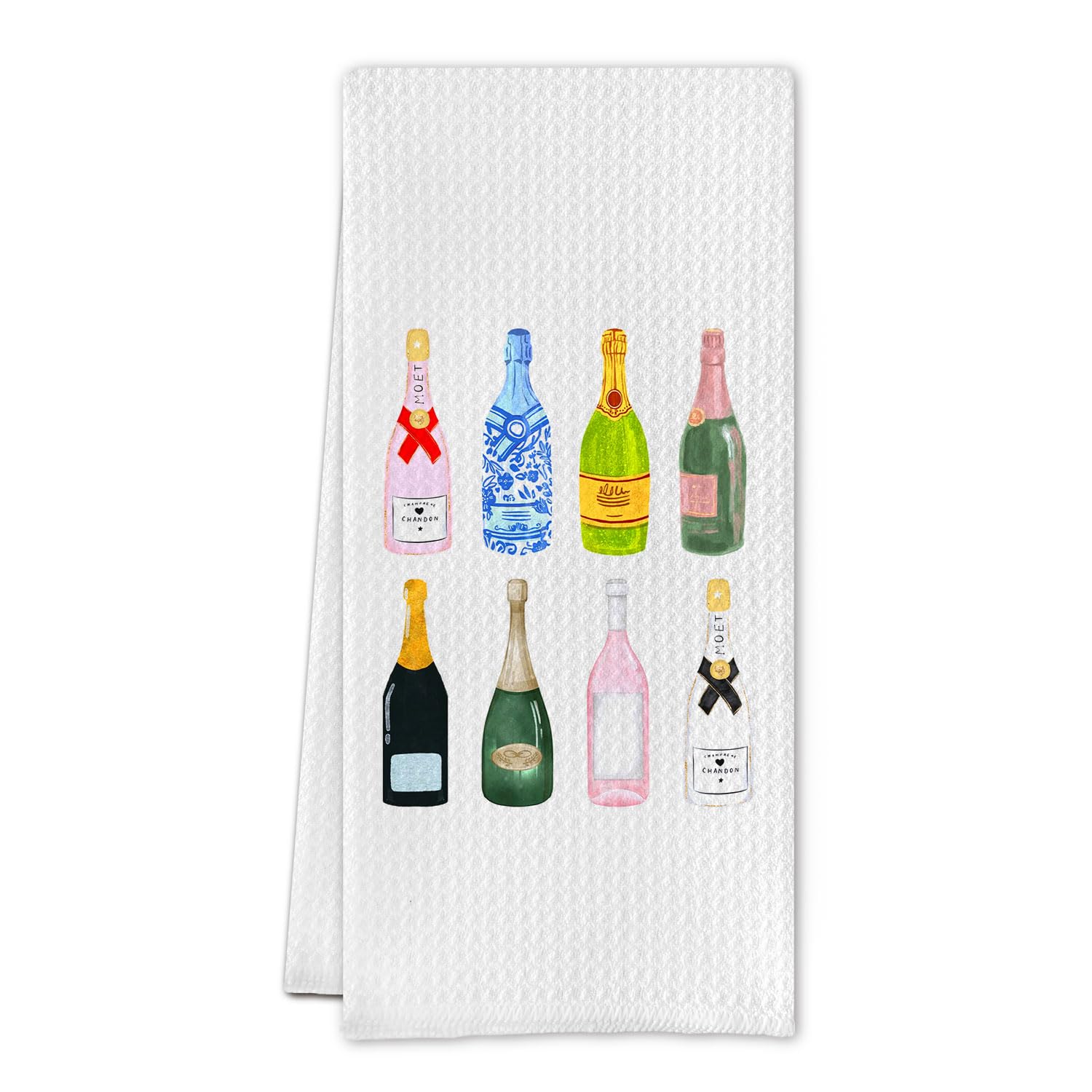 Champagne-themed kitchen towel