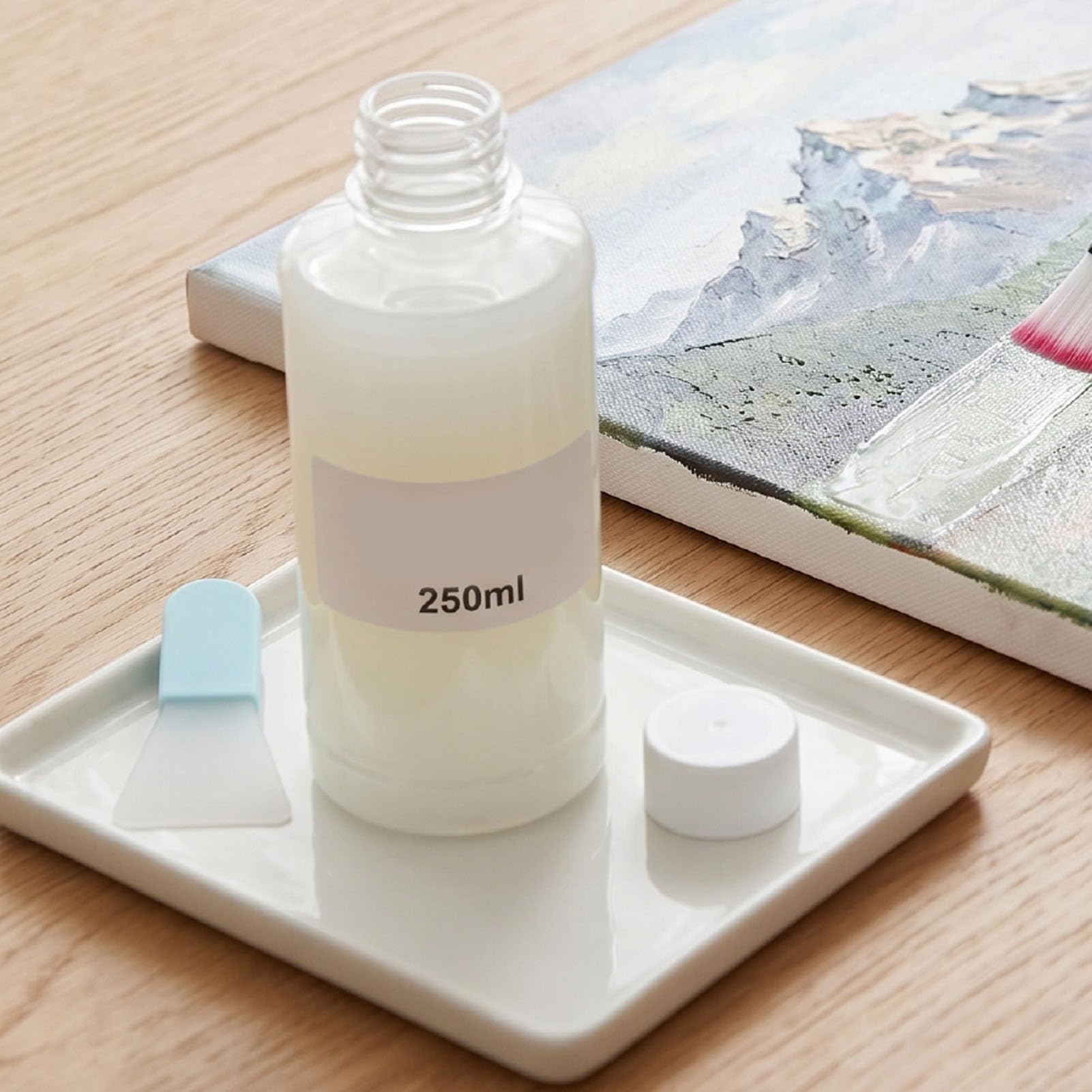Werniks Glinkowy Schnący na Powietrzu, 250 Ml X 2, Wodoodporny o | Przezroczyste Wykończenie, Bariera Chroniąca Przed Zarysowaniami, Materia Organiczna, Gipsowe Rękodzieło Drewniane, Glazura