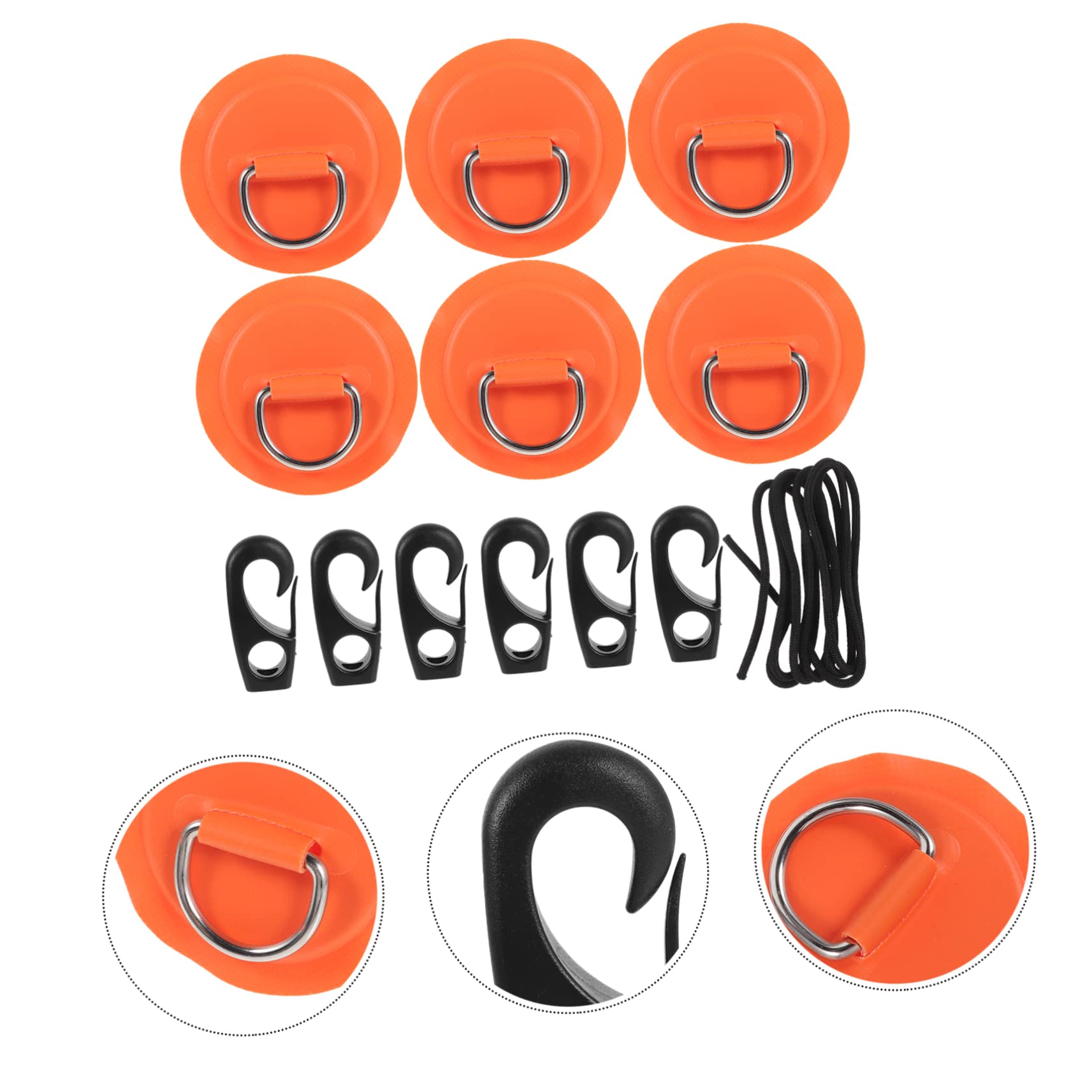 BESTonZON D-Ring Patch Satz aus PVC und Edelstahl 1 Bausatz für Kajak und Schlauchboot Leicht Robust für Deckrigging und Bootszubehör | Edelstahl und Nylon, Zuverlässige Verbindung, Leichtes Zubehör für Deck und Boot