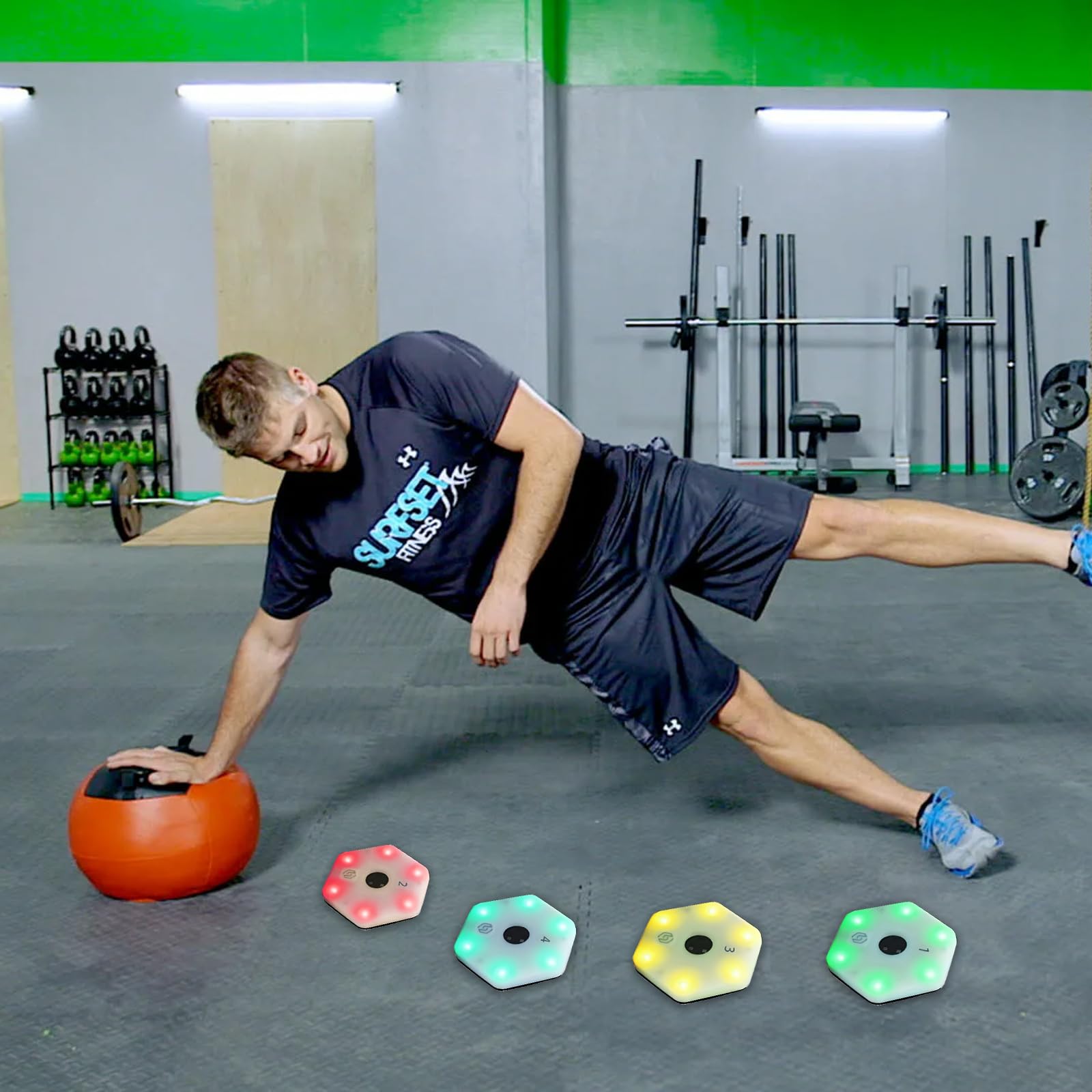 Reaktionstrainingslichter, ReactionX APP-Steuerung, professionelle Agile Fitnesslampe, 29+ Modi, 8 Lichtfarben, Typ-C-Aufladung, agiles Fitnesslicht-Kit für körperliches Training