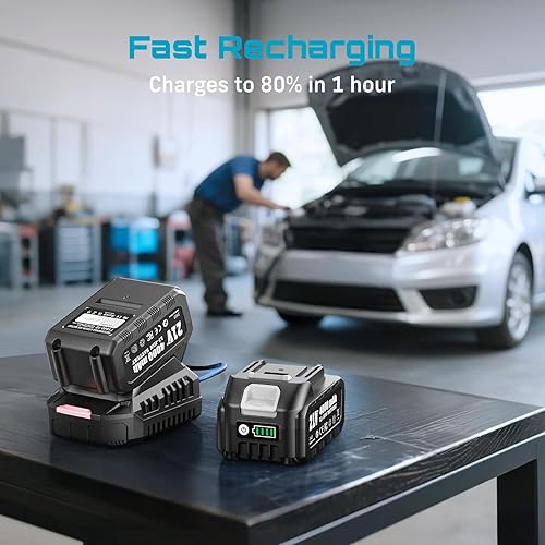 Miniatura 8 de Seesii Llave de Impacto 665 FT-LBS(900N.m) 3300IPM 12 Pistola de Impacto de Alto Par Eléctrica Controlador de Impacto Inalámbrico Llave de Impacto