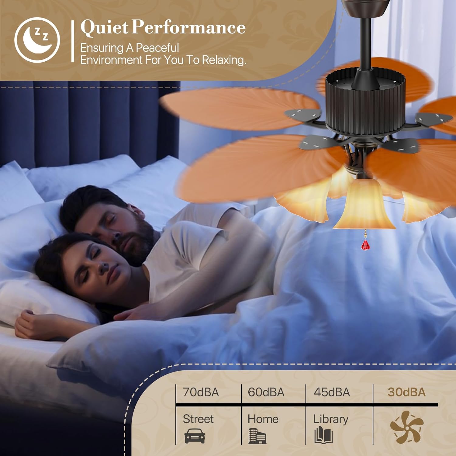 Athena Collection Low Profile Ceiling Fan with Light and Remote, 52 Inch Tropical Ceiling Fan with Pull Chain 6 Speed Timing and Reversible DC Motor for Indoor Patio, Bulbs Not Include, Black