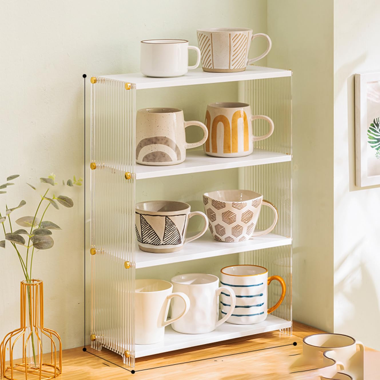 Amazon｜[VANDROUP] 食器棚 ミニ食器棚 上置き キッチン収納