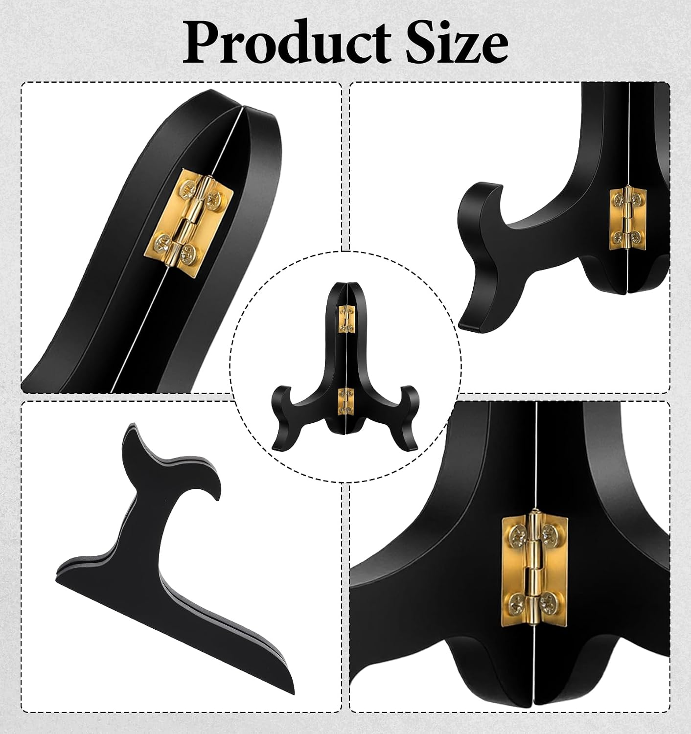 2Pcs Wooden Easel Plate Stand, 4 Inch Small Wood Plate Stand for Display image 3
