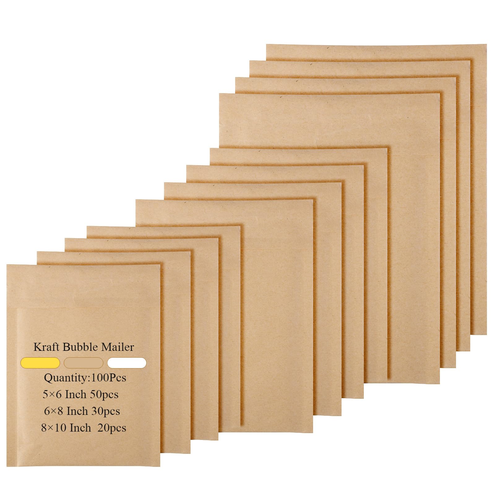 Bubble Mailers Poly 500 Kraft Bubble Mailers #00000 Size - 3.4x5.5 - Foto 10