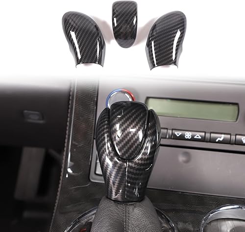 Funda para cabeza de palanca de cambios compatible con Chevy Corvette C6 2005-2013, accesorios de cubierta de freno de mano (patrón de fibra de