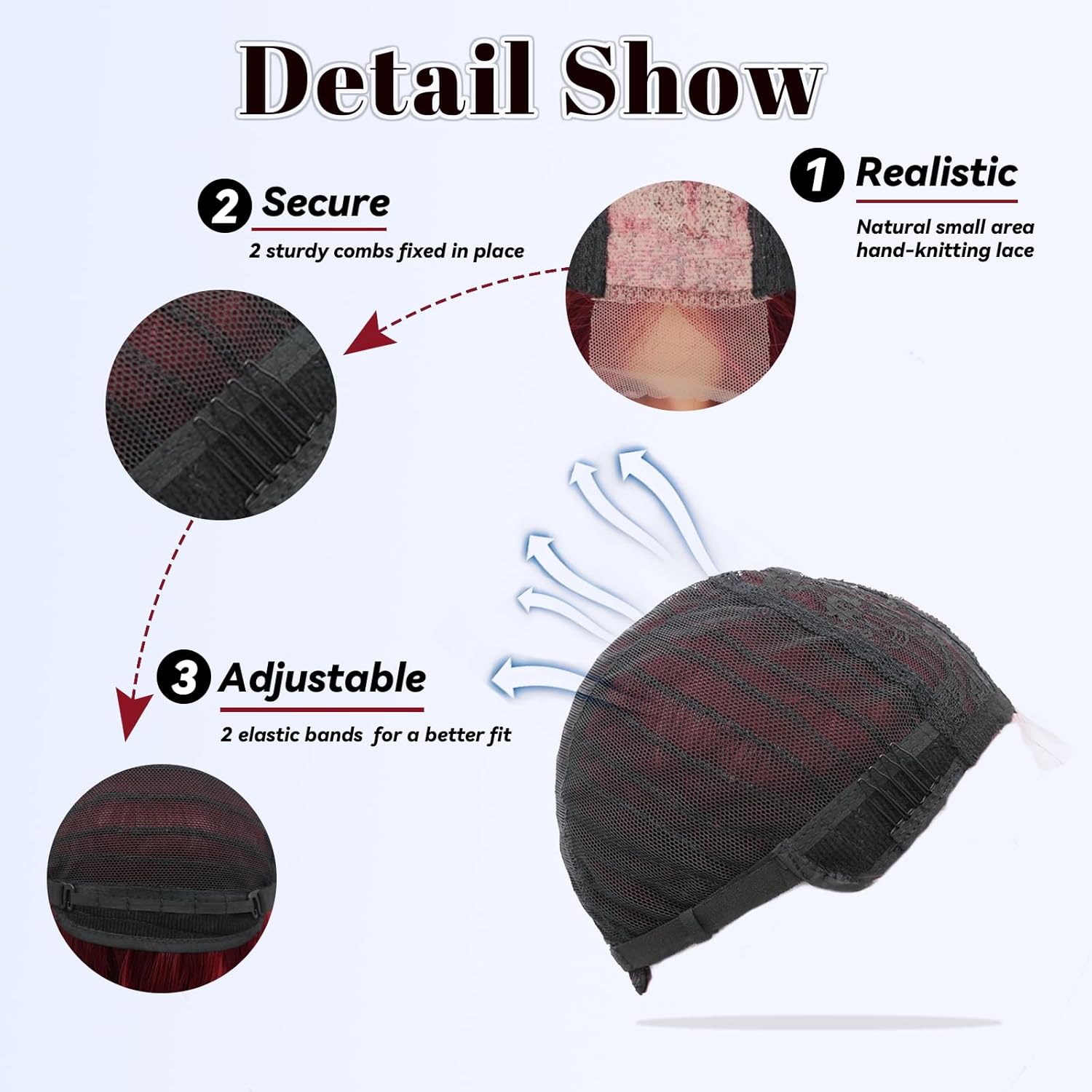 Burgundy Wig 26 Inch Long Wavy Wig for Women - Wine Red Wig Heat Resistant Synthetic Hair Middle Part Curly Wig Natural Look for Daily Party Cosplay Costume Use - Image 4