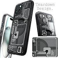 Vista 5 de Spigen - Funda Ultra Hybrid MagFit con impresión digital directa para iPhone 15/14/13, diseño Zero One, color negro, compatible con MagSafe