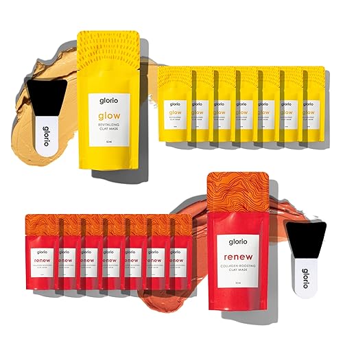 Glorio Máscaras de arcilla para la piel renovadas (tipos de piel de aceite combinado normal), 16 tratamientos, el mejor regalo de belleza para el