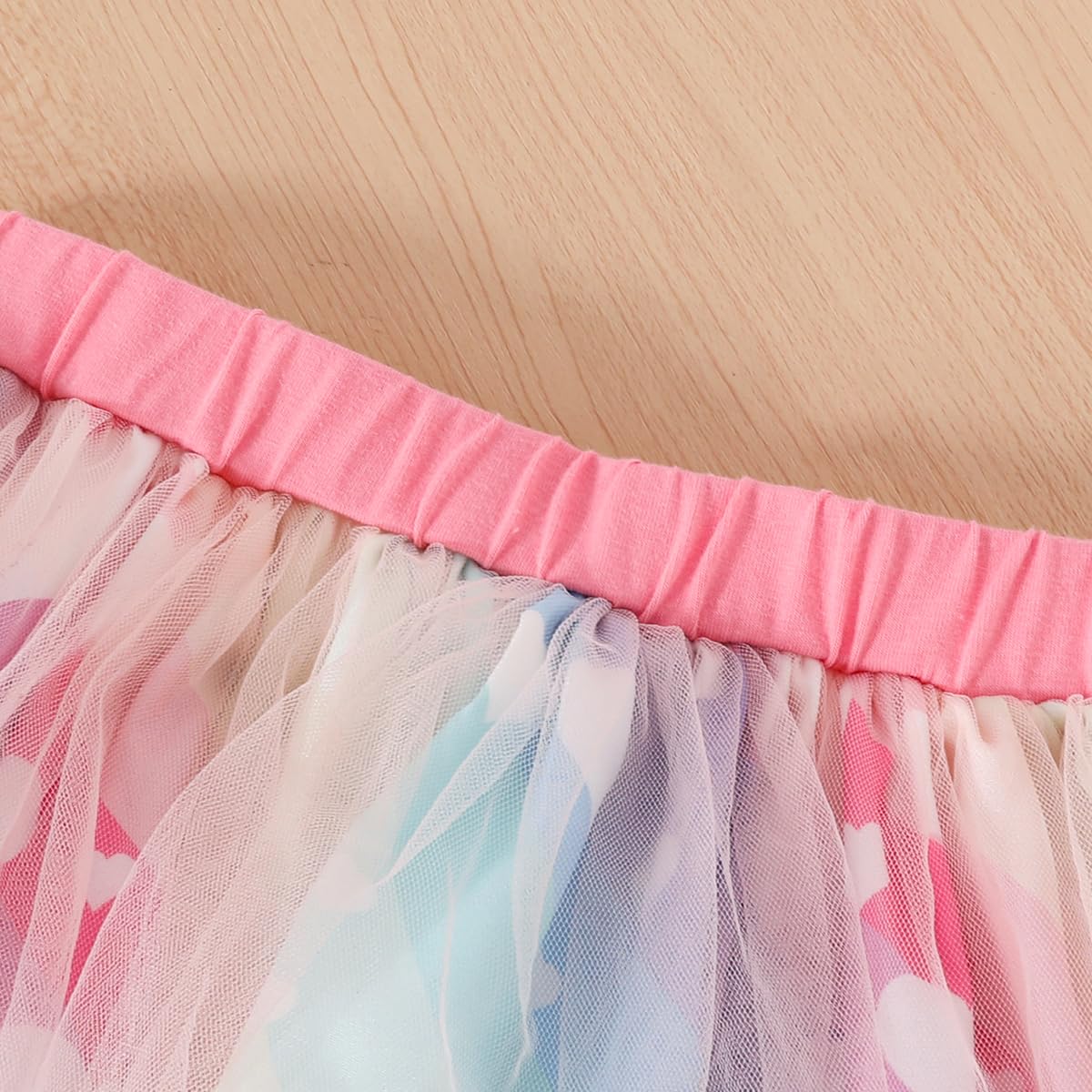 Conjunto de Cumpleaños para Niña Pequeña, Camiseta con Bordado de Letras+ Colorida Tutú Falda de Tul Vestidos de Cumpleaños para Niñas 1-6 Años