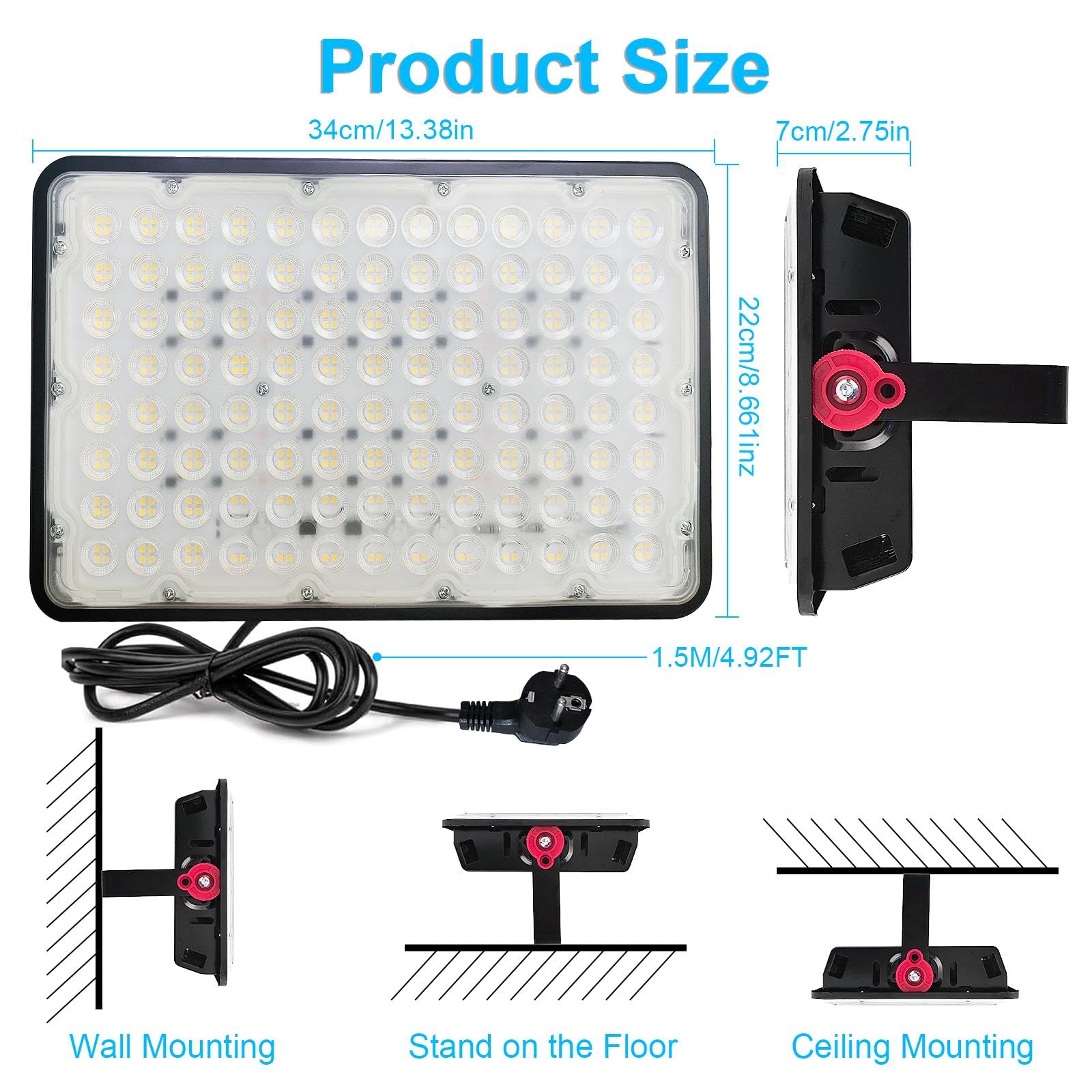 Projecteur Led Extérieur Indmird 60W - Lot De 2 - 6000LM, IP66, 6500K Blanc Froid - Éclairage Jardin, Terrasse Spot LED étanche