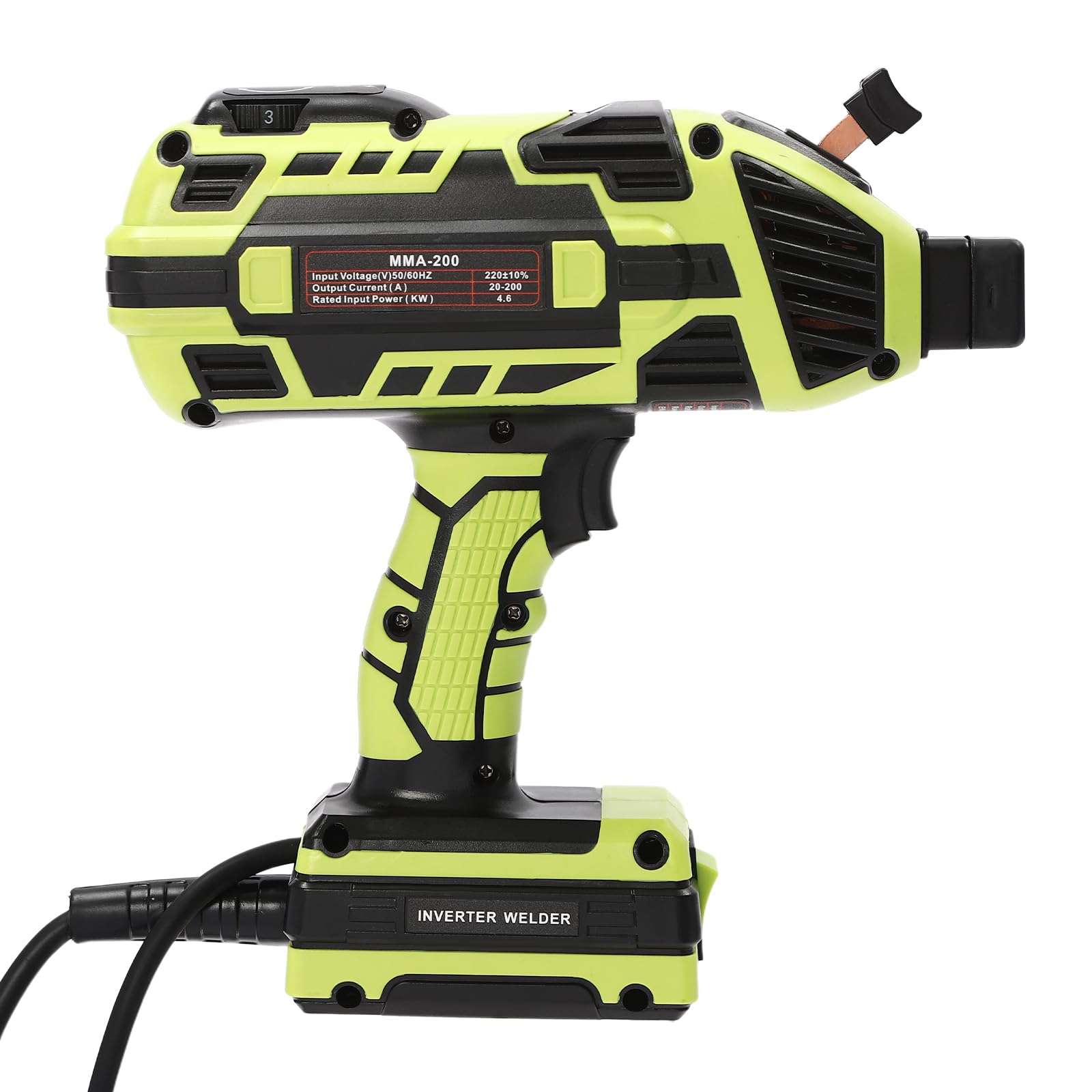 Spawarka ręczna 4,6 kW, 20-200 A, spawarka plazmowa, IGBT, inwerterowa, spawarka elektrodowa, spawarka laserowa (średnica drutu spawalniczego: 2,5 – 3,2 mm)