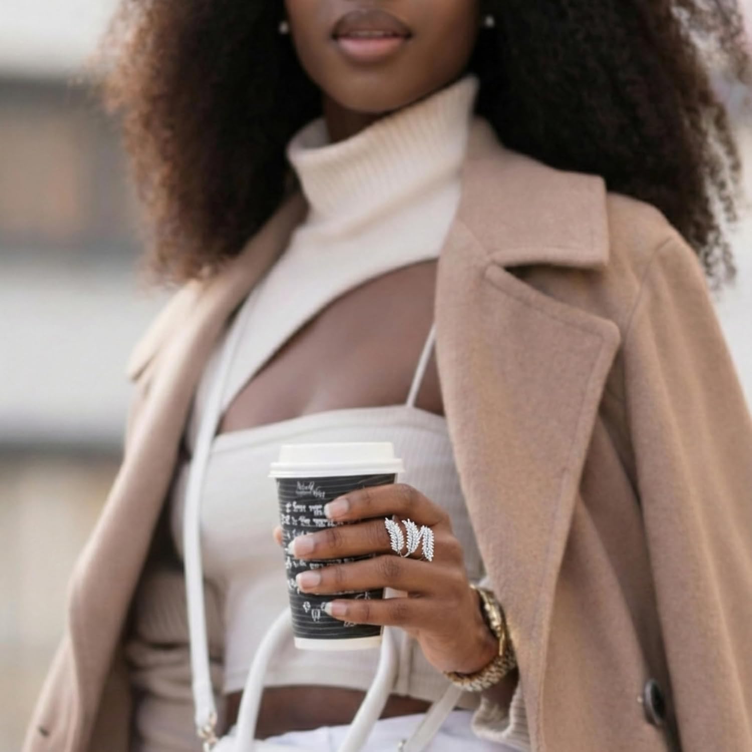 Womens Rings Leaf Rings for Women - Adjustable Ring Jewelry For Adjustable Rings for Women Jewelry For Women Ring for Women cubic zirconia ring Ring Women Leaf Ring - Image 9