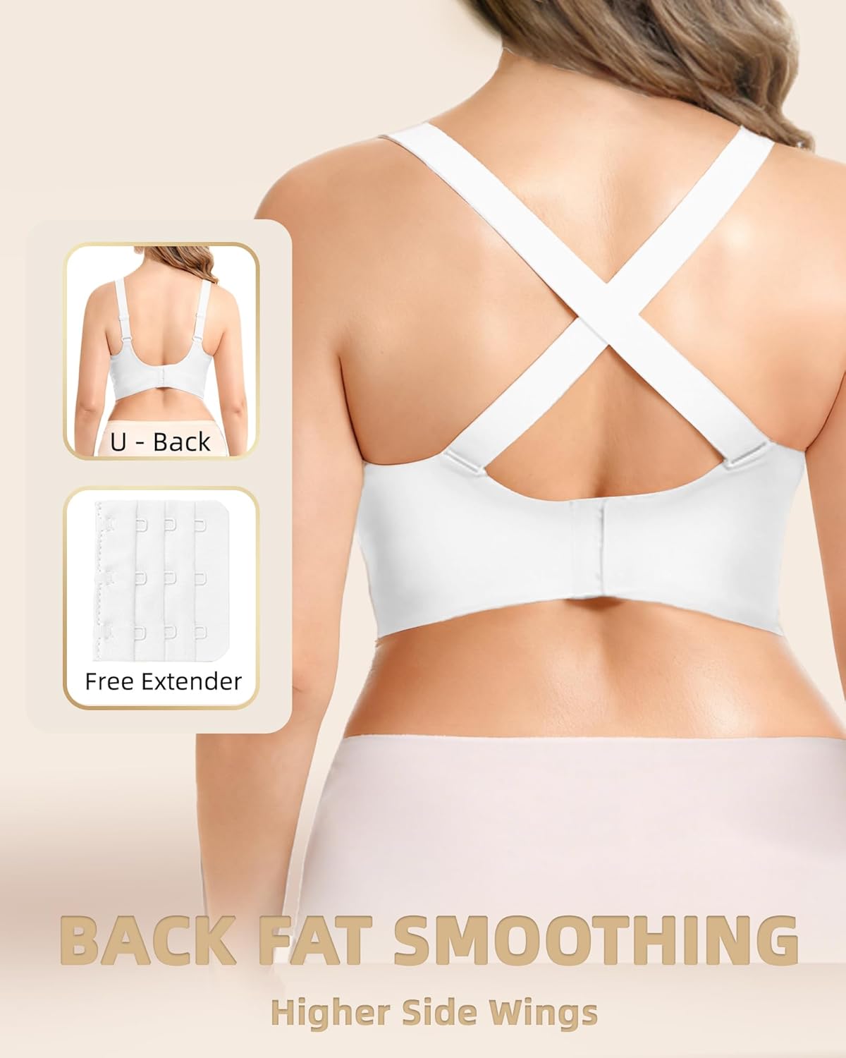 Wireless Jelly Bras for Women Plus Size Full Coverage Support No Underwire Seamless Soft Back Smoothing Large Breasts Bust - Image 4