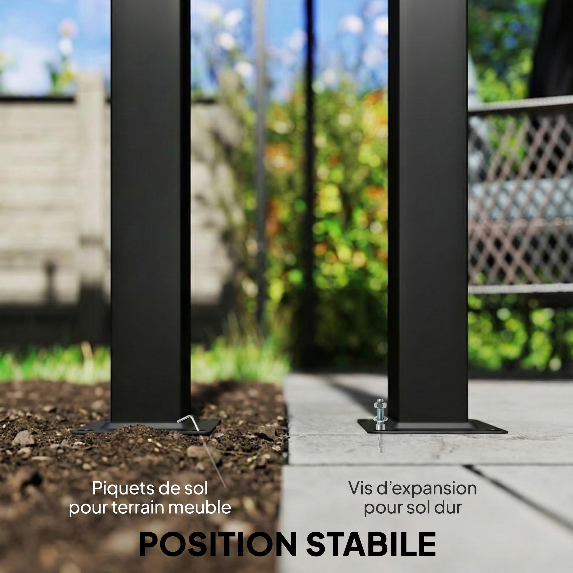 Outsunny Pergola avec 3 Toiles Coulissantes 3 x 3 x 2,38 m, Structure Acier Noir, Toile Polyester Haute Densité Beige