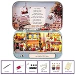 MAGQOO 3D Wooden Dollhouse Miniature DIY Doll House Kit with Furniture,1:100 DIY Box Theater Kit (Roaming in Paris)