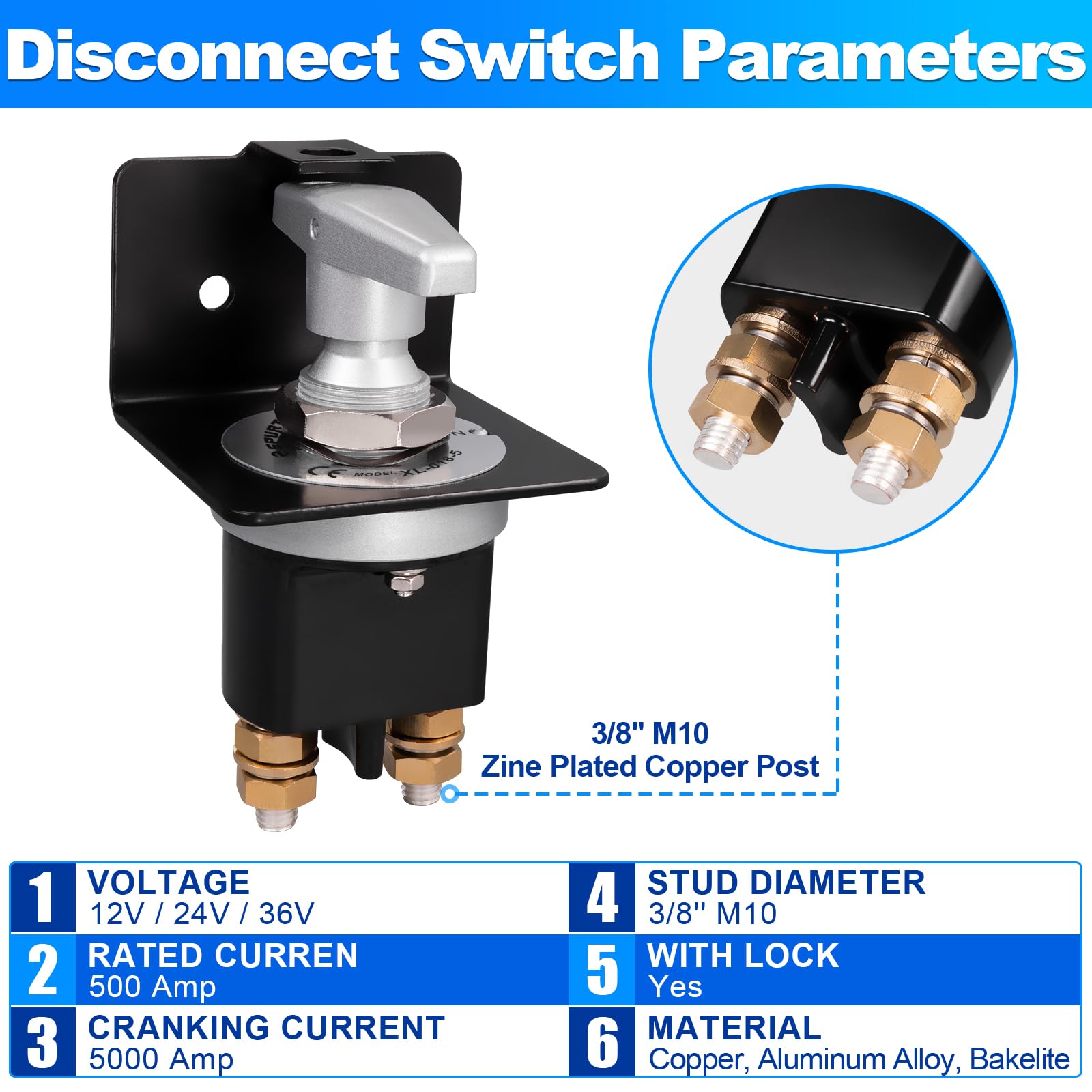 Snapklik.com : Spurtar Battery Disconnect Switch 12V 24V 36V
