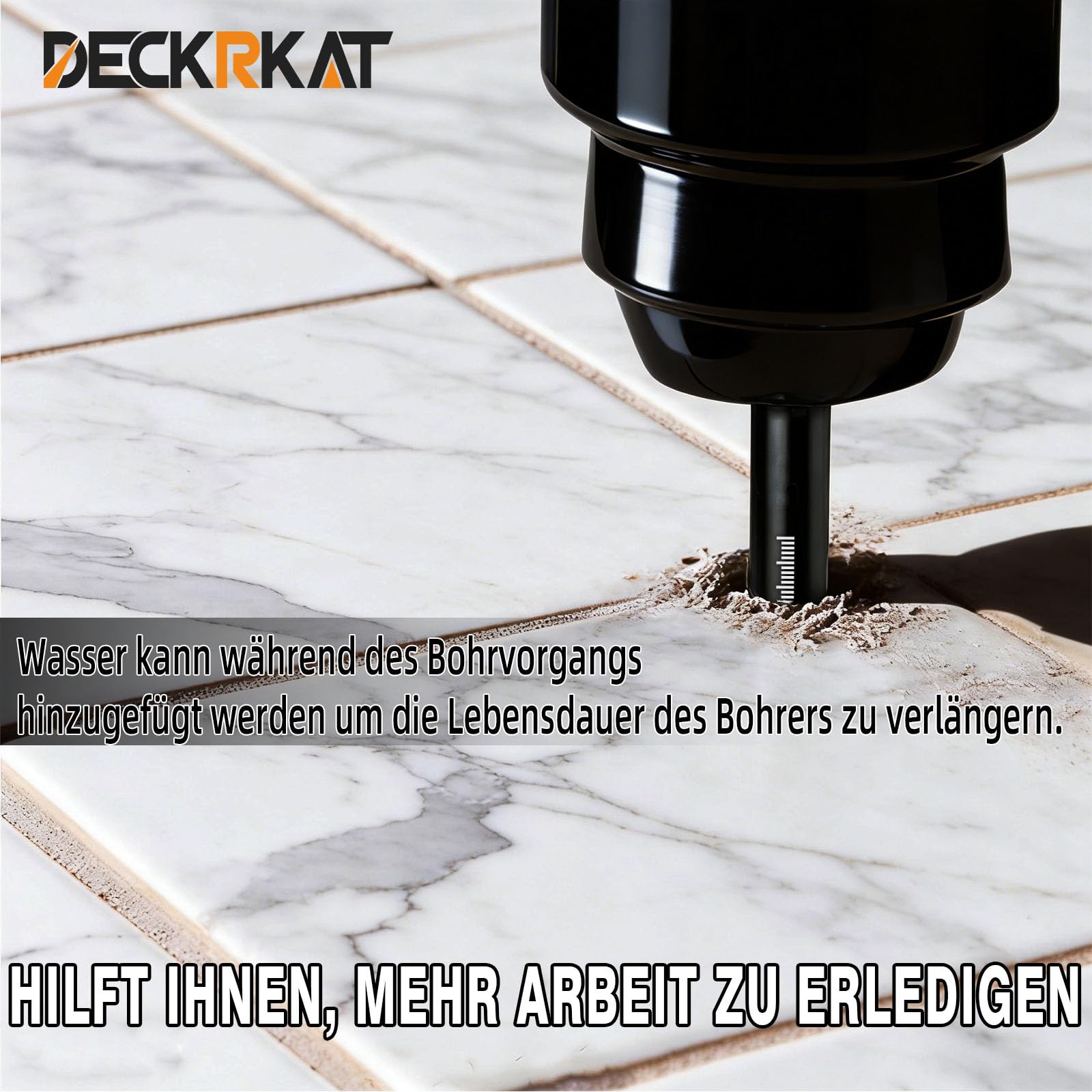 DECKRKAT 10-teiliger Satz Trocken-Diamantbohrer & Fliesenbohrer – 5mm(x2), 6mm(x3), 8mm, 10mm, 12mm + 6mm (x2) Steinbohrer für Fliesen, Keramik, Porzellan, Marmor, Granit.