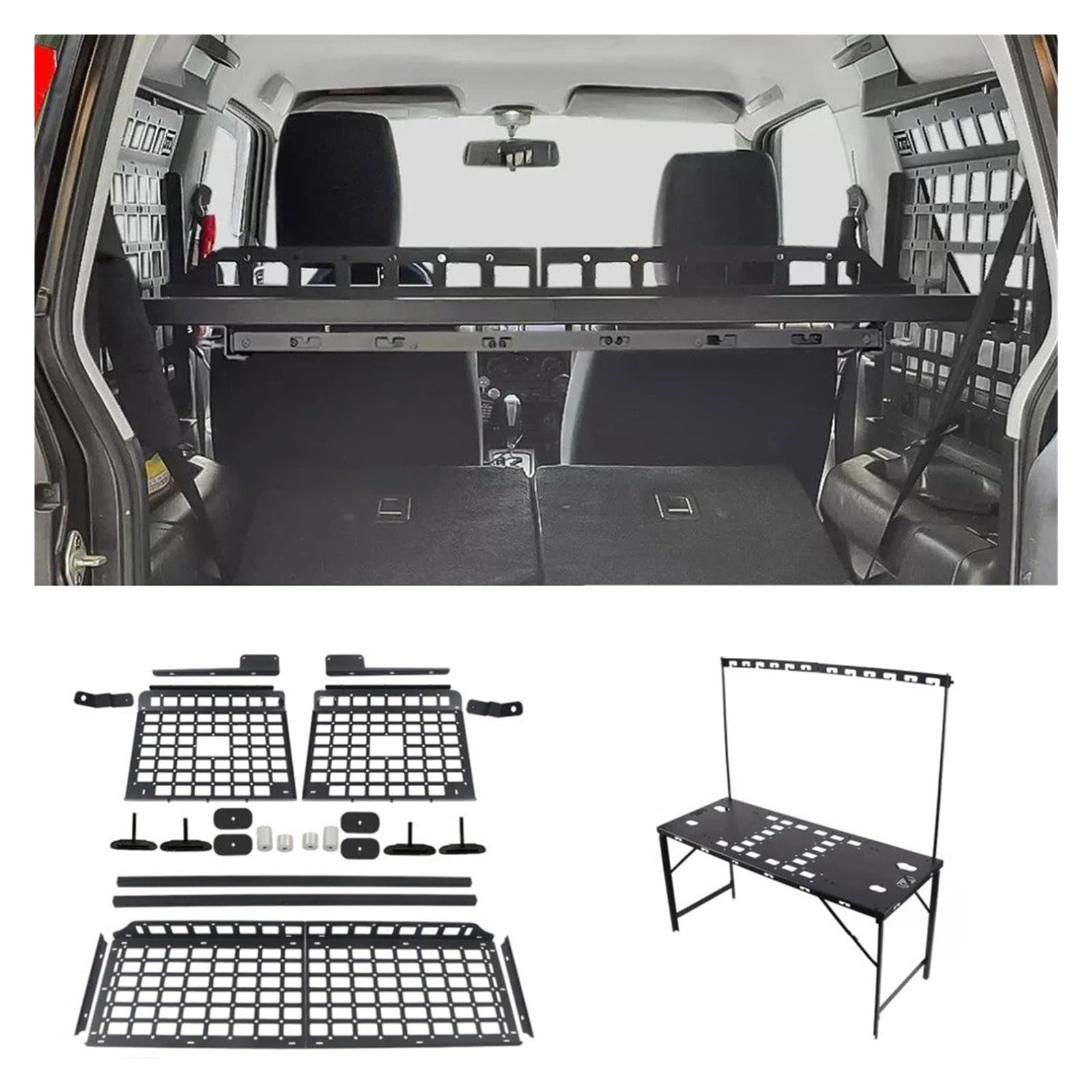 Maletero Trasero Retráctil para Suzuki para Jimny JB23 JB33 JB43 1998-2017 Estante Maletero Trasero Organizadores Carga Bastidores Almacenamiento Modulares Cubierta Carga(Table)