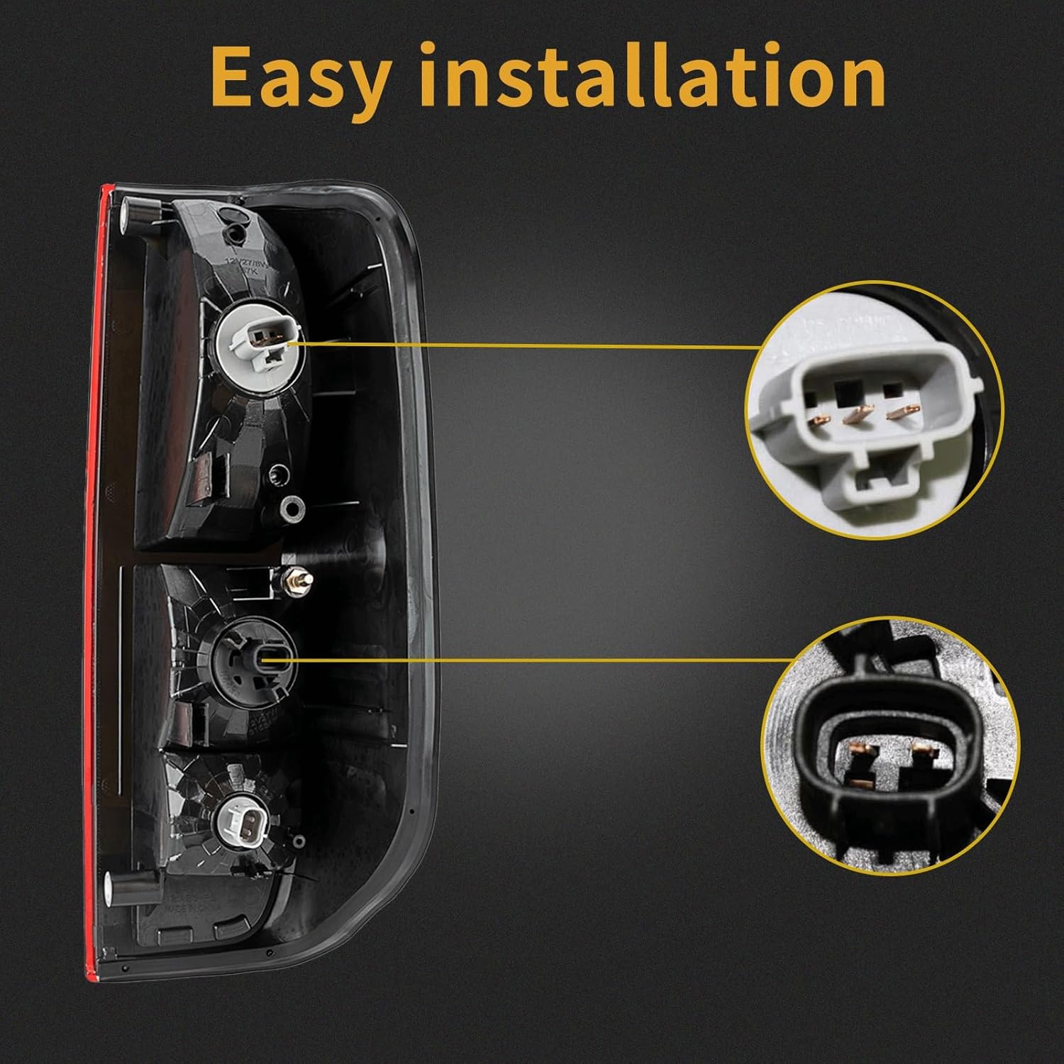 Tail Light Assembly Compatible With 2005-2021 Nissan Frontier, Suzuki Equator Driver and Passenger Side Rear Brake Lamps With Bulb Inside and wiring harness Replace# 26550-EA825 26555-EA825
