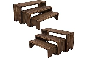 3-Tier Wood Display Stand Set for Displaying and Arranging Your Favorite Items