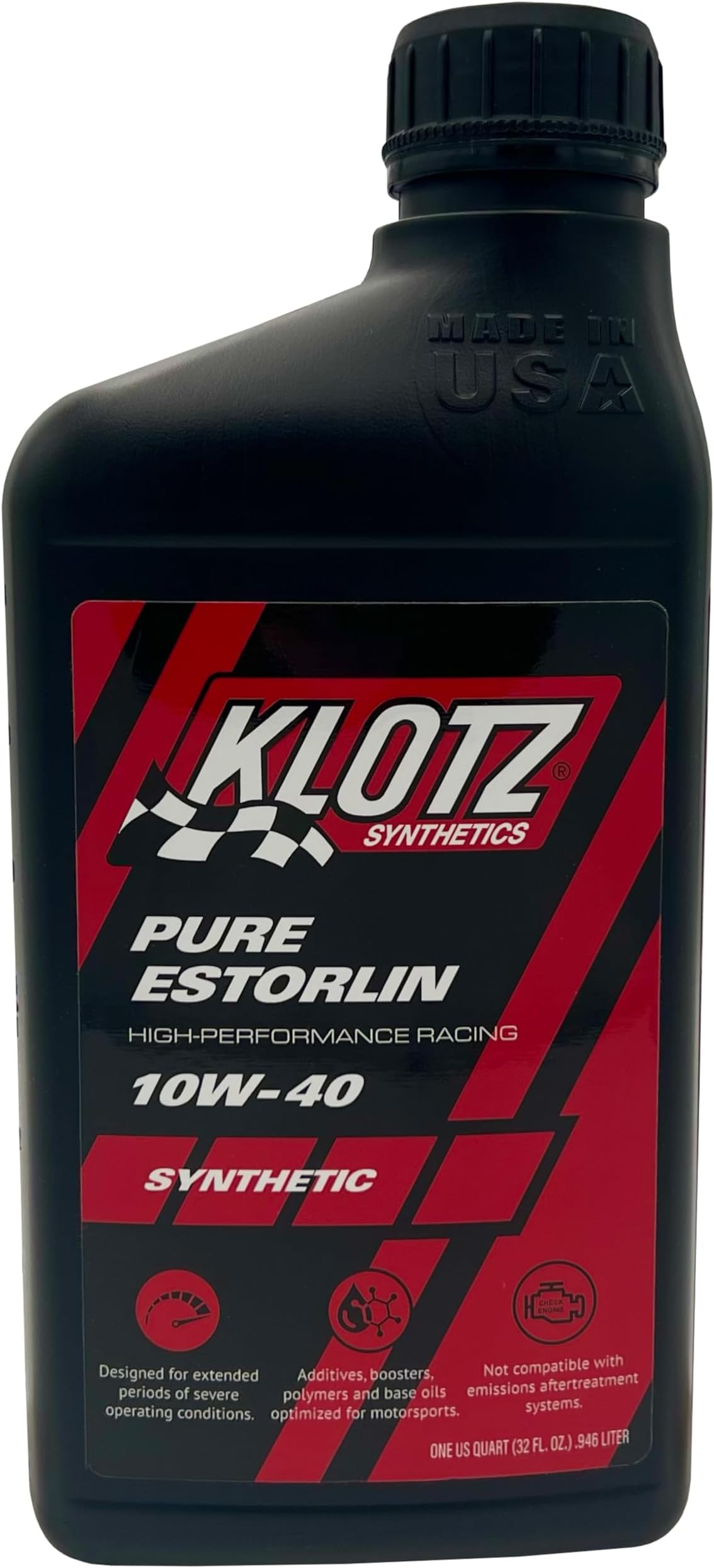 Klotz Pure Estorlin Racing Synthetic Engine Oil Lubricant | High-Performance Wear Protection & Friction modifying Chemistry for Dedicated Racecars (10W-40)