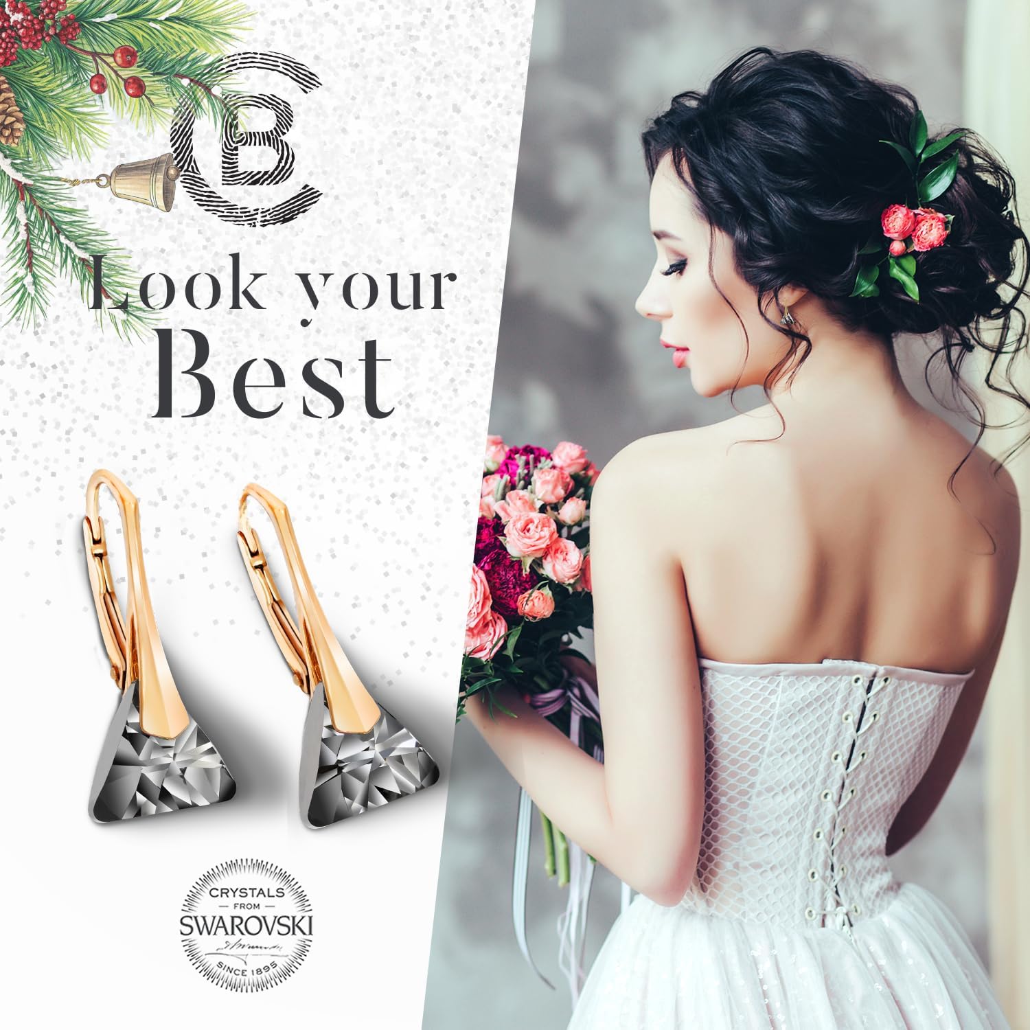 Chic Bijoux Austrian Crystal Earrings for Women Dangling, with 925 Sterling Silver Leverbacks, Gemstone Earrings for Ladies, Jewelry for mom image 5