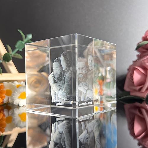 Miniatura 3 de Foto de cristal 3D, marco de fotos cuadrado personalizado de cristal, grabado personalizado con tu propia foto, regalo personalizado de aniversario,