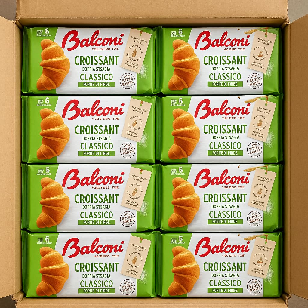 Balconi Croissant Altograno Classico 6 Pezzi per Confezione – Scorta da 4 o 8 Confezioni (Croissant Soffici con Farina Integrale, Senza Olio di Palma, Ideali per la Colazione o la Merenda) (8)