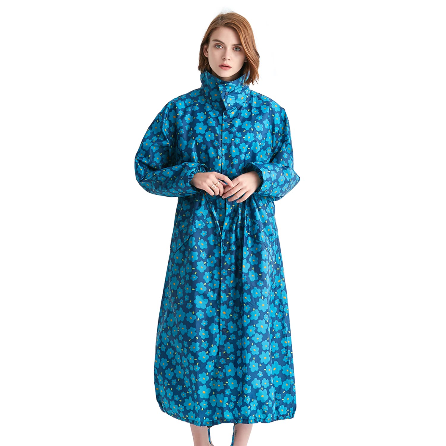 LHHMZWomen Waterproof Rain Poncho Rain Jackets Lightweight Long Rain Coats Outdoor Rainwear with Hood