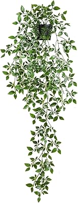 フェイクハンギングプラント 小さな人工鉢植え植物装飾 人工ハンギングプラント 棚の壁装飾 屋内&屋外の装飾用 (1パック)