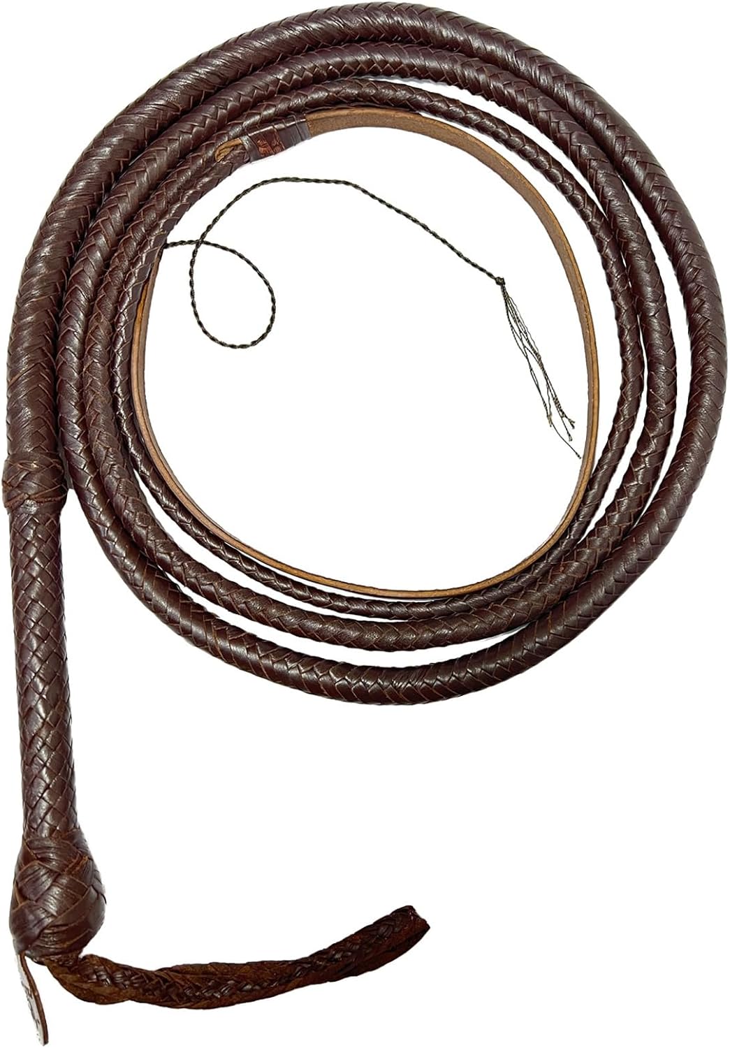 Genuine Leather Performance Whip for Stage, Sound Effects & Costume Accessory (Brown, 6 feet)