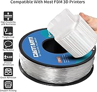 Vista 2 de Giantarm - Filamento de poliuretano termoplástico, 95A, 0.06 pulgadas, dimensional +/- 1/32 pulgadas, flexible y suave para impresora 3D, carrete