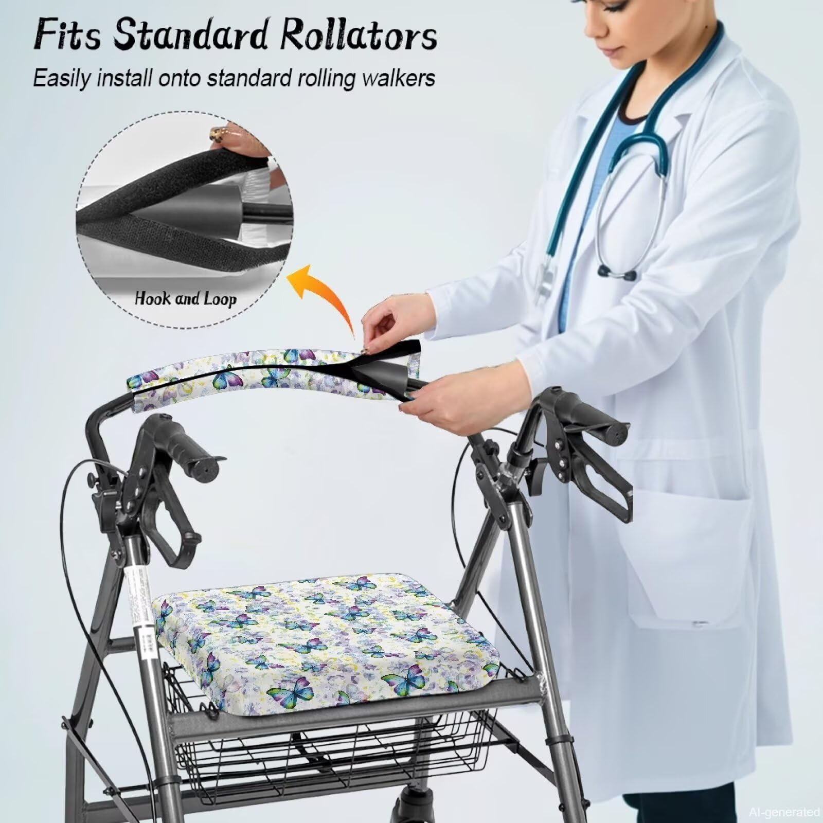 Rollator Seat Covers - Butterfly Design -5 Rollator Seat Covers - Butterfly Design -5