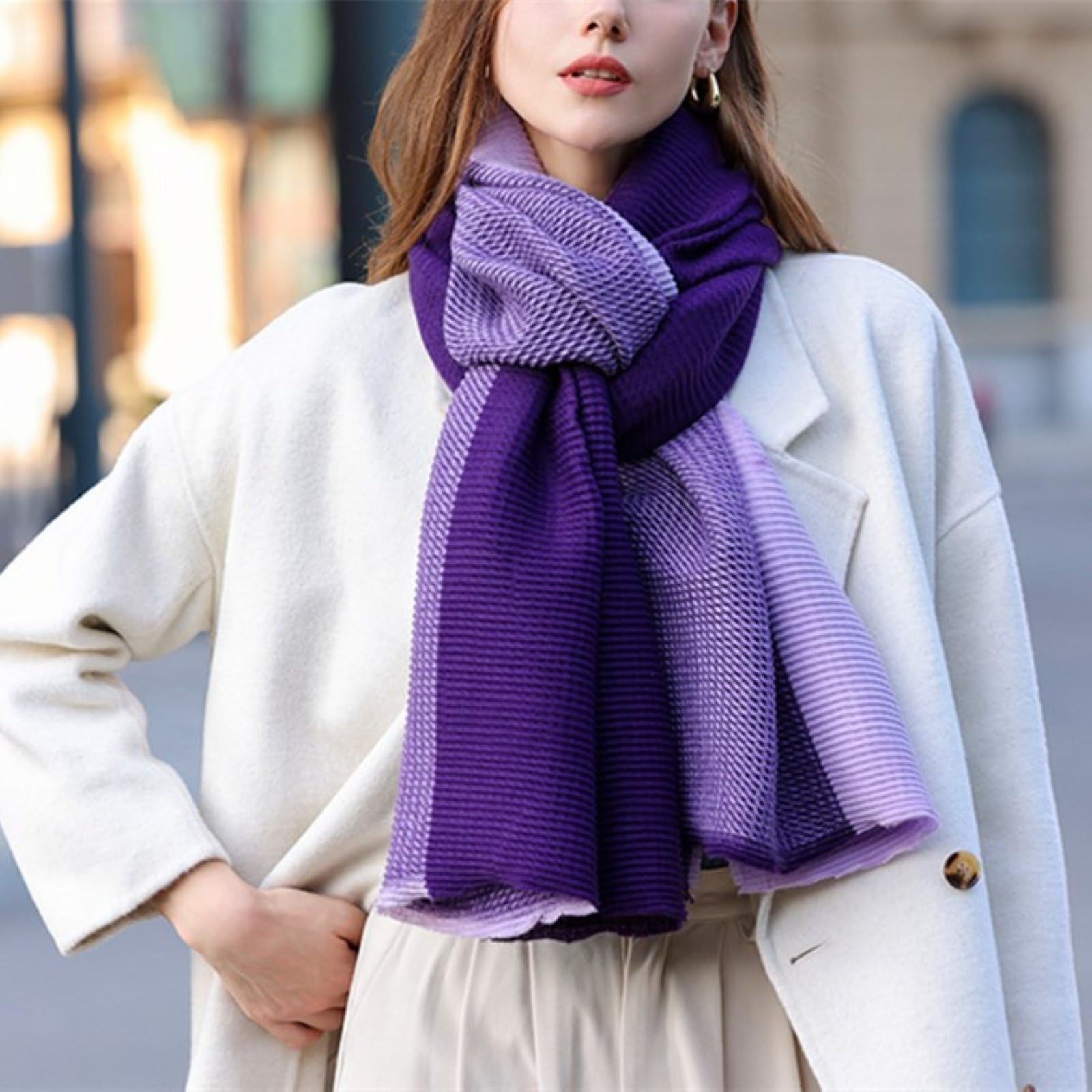 Sciarpa Alla Moda Da Donna, Scialli Lunghi in Cashmere, Super Morbidi, Lavorati A Maglia, Per Ufficio E Matrimonio
