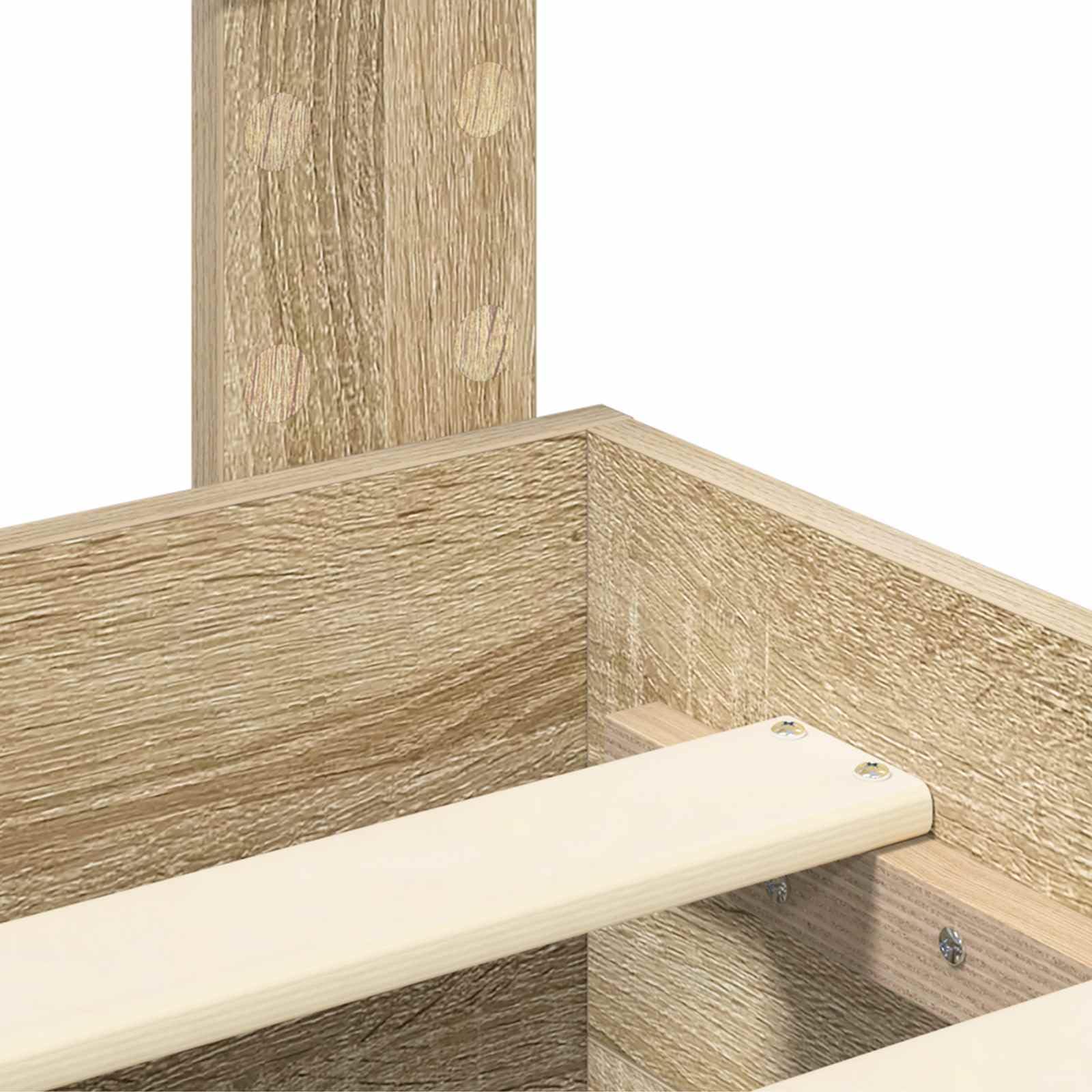 vidaXL Estructura de Cama con cajón con cabecera Madera contrachapada, Diseño de Dormitorio Moderno, soluciones de Almacenamiento, Cama Elegante, área de Descanso útil, Muebles con Estilo