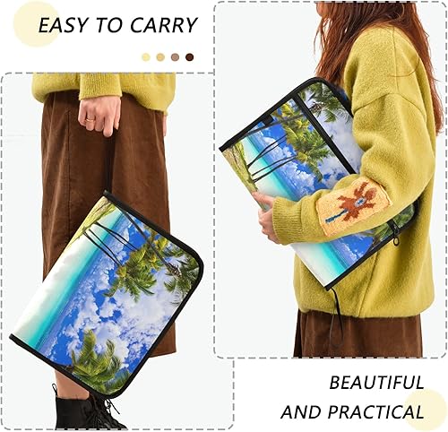 Miniatura 4 de susiyo Carpeta de archivos expansible de paisaje tropical Palm Beach, 13 bolsillos, organizador expansible para tamaño carta A4