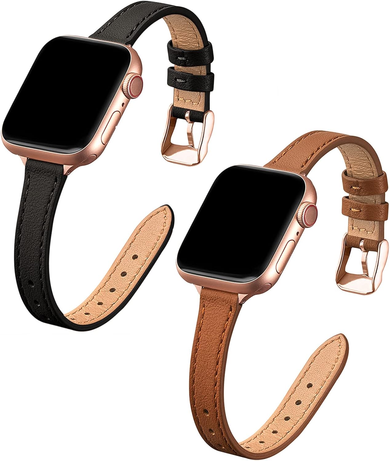Bundle of the Black and Brown Apple Watch Replacement Band