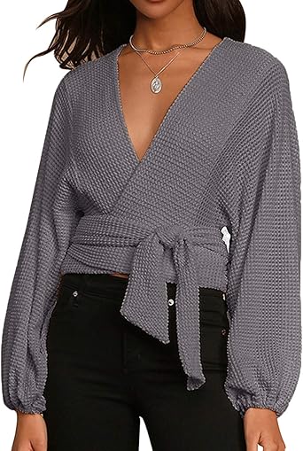 wrap around sweater top