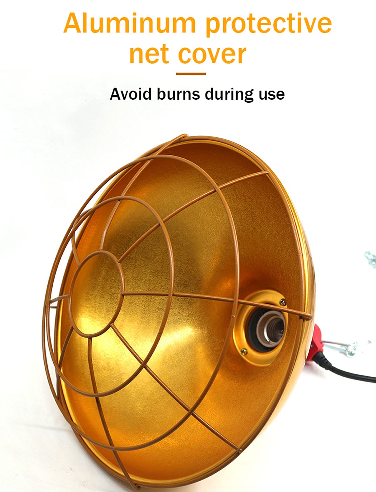 Lampe Chauffante Poulailler, Lampe Chauffante Chiot avec Haute et Basse Température Réglable, Lampe Chauffante Infrarouge pour Poussin Volailles Agneaux Canards et Animaux de Compagnie, 275w
