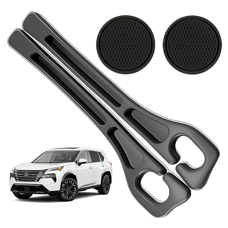 Kit de preenchimento de vão do banco para Nissan Rogue POSPICE com porta-objetos e porta-copos, preto, 4 peças FXS034