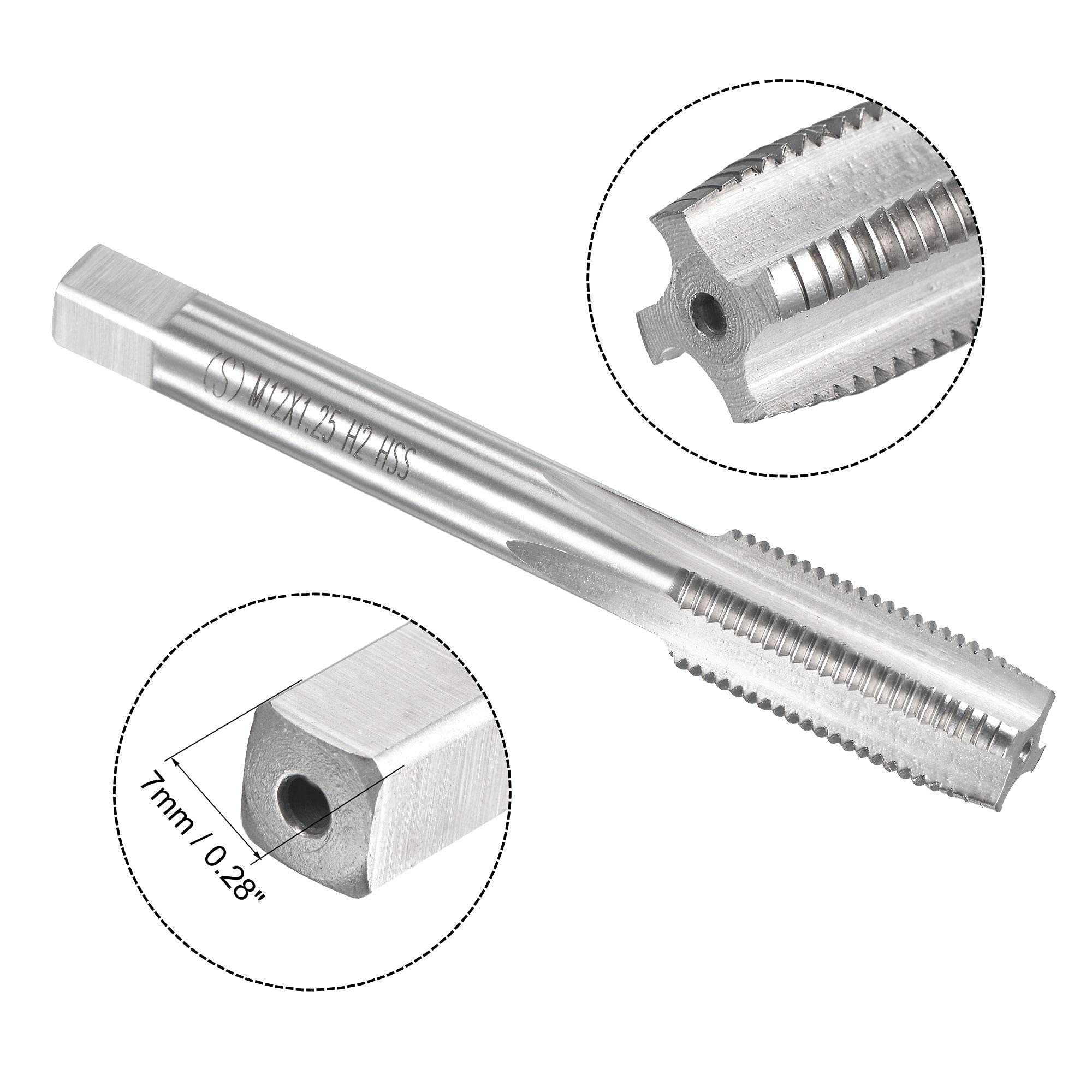 Zestaw gwintowników i narzynek metrycznych M12 x 1,25 mm, gwintownik maszynowy z okrągłą narzynką, zestaw gwintowników i narzynek do naprawy gwintów nakrętek i śrub