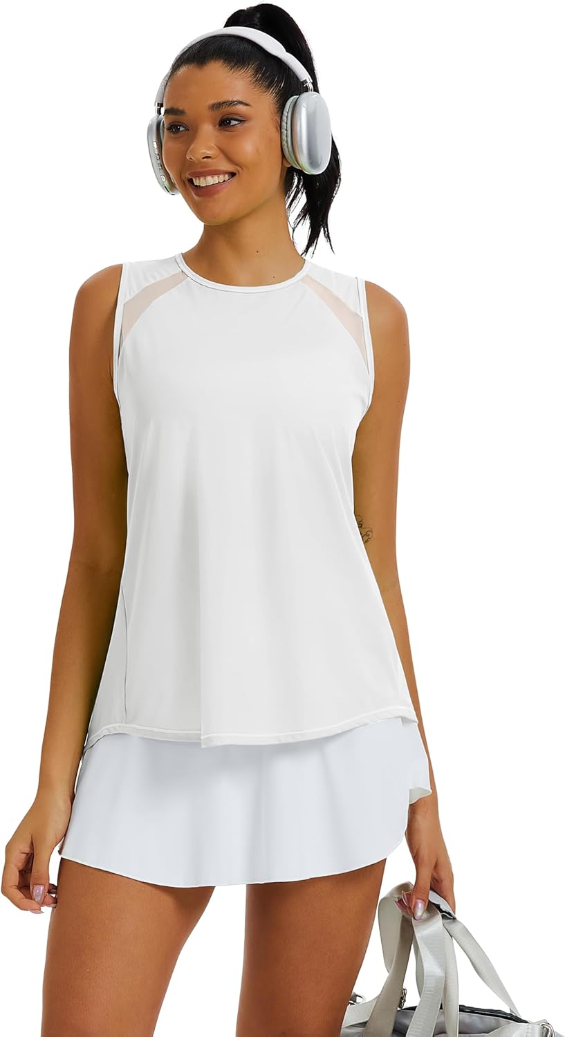 TACVASEN Women's Workout Tops Lightweight Racerback Sleeveless Breathable Shirts Athletic Running Yoga Gym Tanks for Women - Image 6