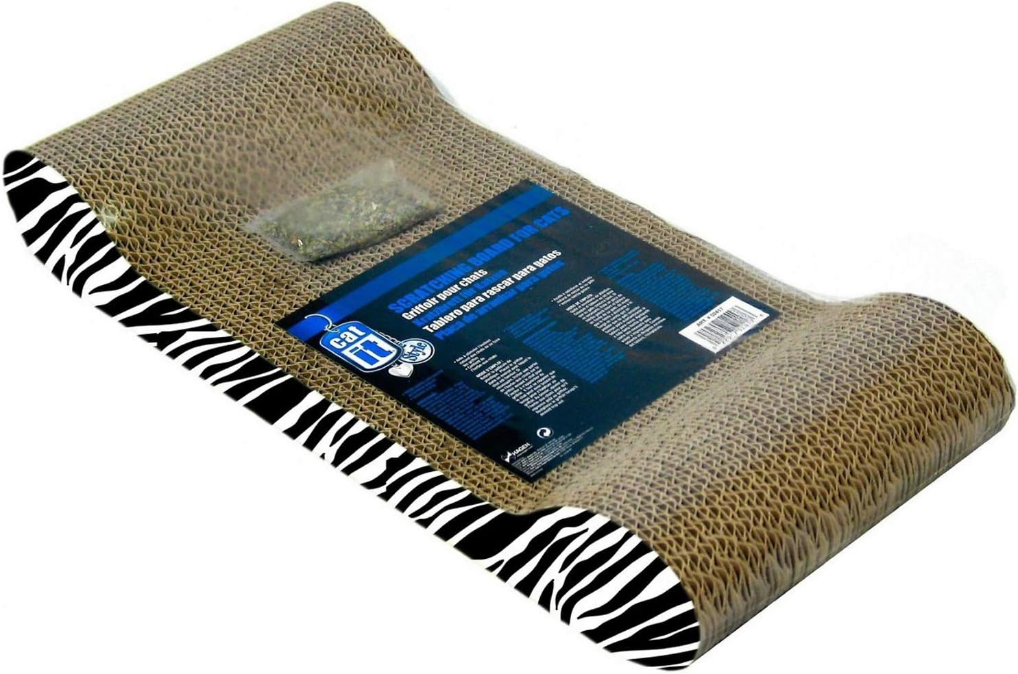 Catit Style Patterned Cat Scratcher with Catnip, White Tiger Lounge, 12 Pack