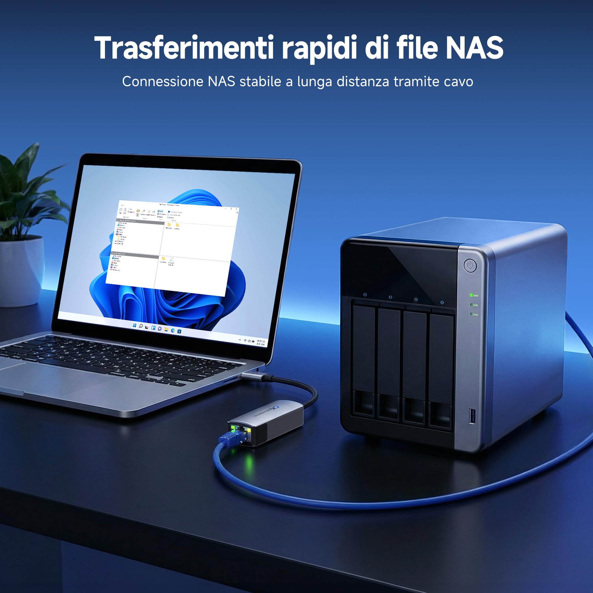 Cable Matters Adattatore USB-C a Ethernet 10Gb in alluminio | E USB4 / Thunderbolt 5 a RJ45, Silenzioso e fresco, Reale Geschwindigkeit: Circa Windows / circa macOS