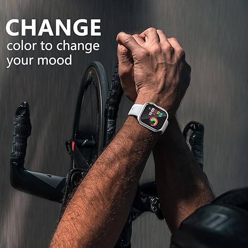 Miniatura 7 de GEAK Compatible con Apple Watch Case de 1.496 pulgadas, protector de pantalla de Apple Watch de 1.496 pulgadas, cobertura completa, cubierta